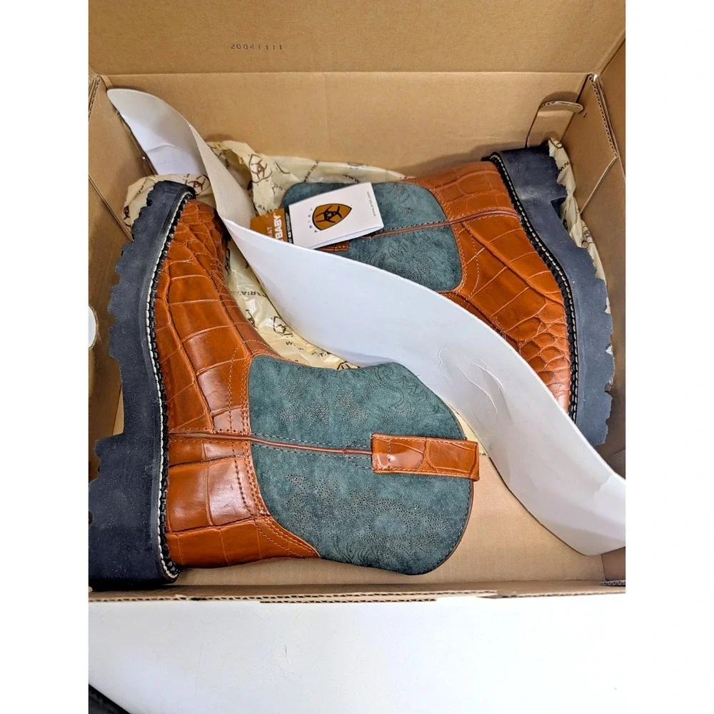 Ariat 🐎Fatbaby Almond Gator Print Western Boots - Ladies 6.5 B *NEW*